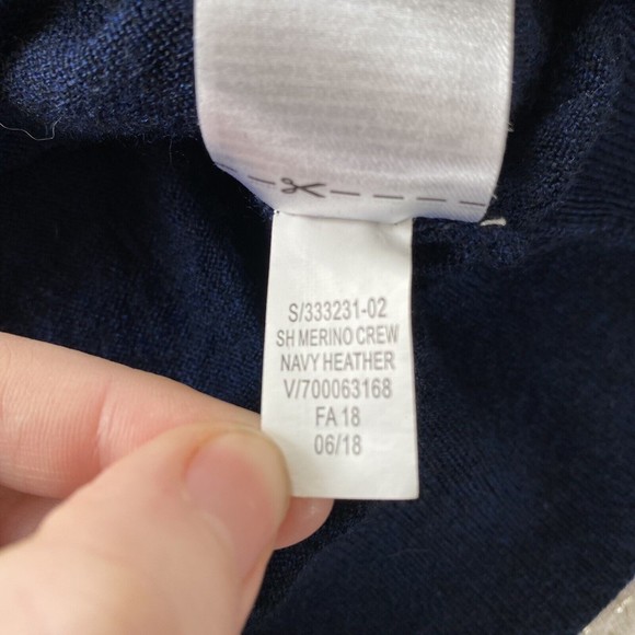 GAP Merino Wool Sweater Crew Neck Pullover Large blue Lightweight preppy - Picture 7 of 7